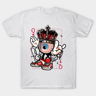 Playing Card Queen Monster Graffiti Street Art T-Shirt